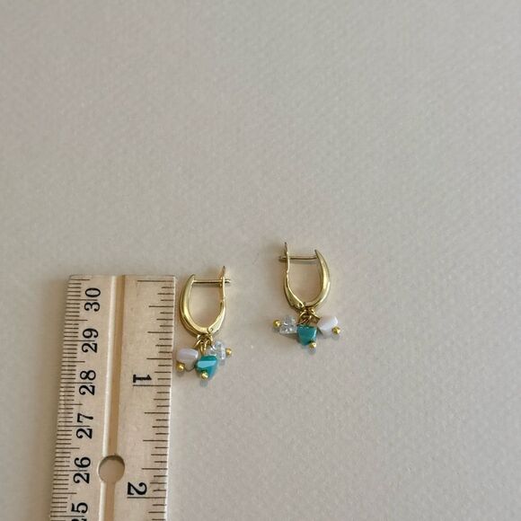 Stone hoop earrings R840 - Picture 3 of 4